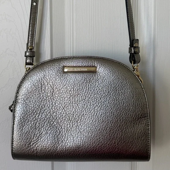 🆕 BRAHMIN Leah Anthracite Moonlit Crossbody Bag Genuine Leather - Picture 14 of 16